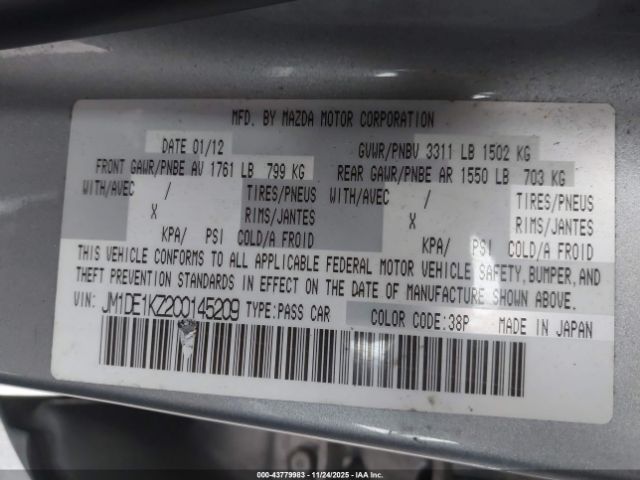 2012 MAZDA MAZDA2 JM1DE1KZ2C0145209 Photo 8