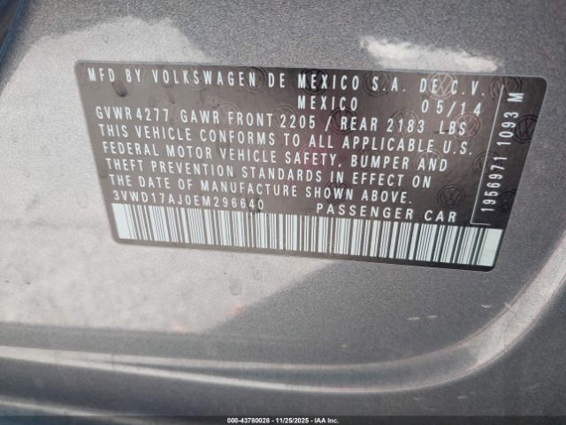 2014 VOLKSWAGEN JETTA 3VWD17AJ0EM296640 Photo 8