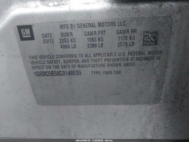 2012 CADILLAC CTS 1G6DC5E58C0148639 Photo 8