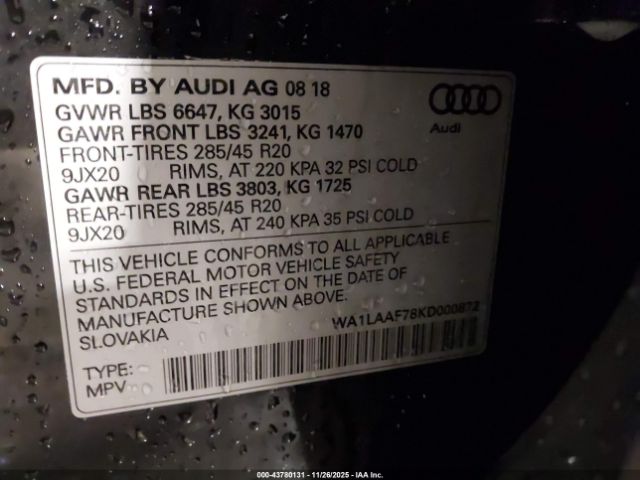 2019 AUDI Q7 WA1LAAF78KD000872 Photo 8