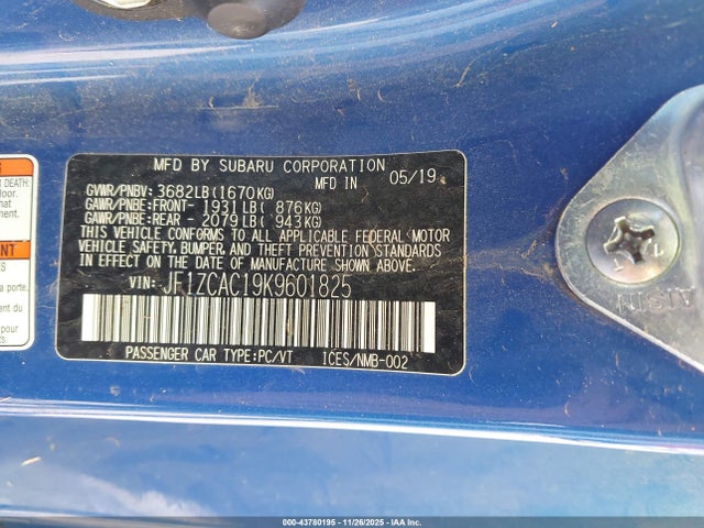 2019 SUBARU BRZ JF1ZCAC19K9601825 Photo 8