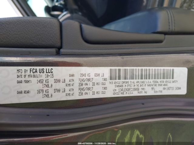 2015 JEEP GRAND CHEROKEE 1C4RJEAG8FC199058 Photo 8