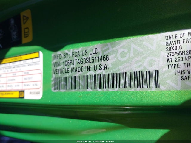 2025 JEEP GLADIATOR 1C6PJTAG0SL511466 Photo 8