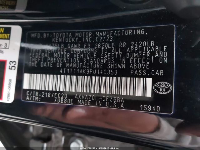 2023 TOYOTA CAMRY 4T1T11AK9PU140353 Photo 8