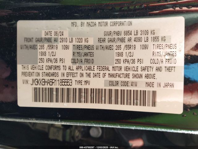 2024 MAZDA CX-90 PHEV JM3KKBHA6R1185553 Photo 8