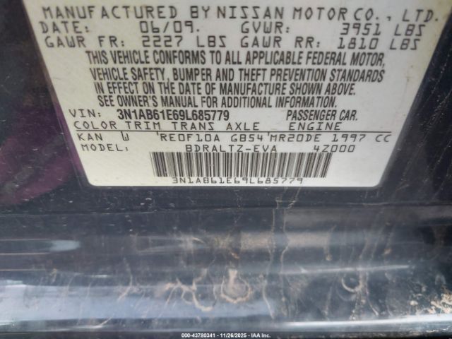 2009 NISSAN SENTRA 3N1AB61E69L685779 Photo 8