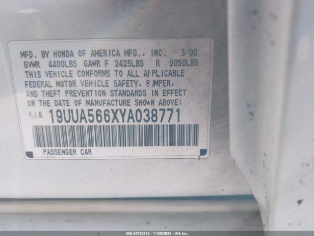 2000 ACURA TL 19UUA566XYA038771 Photo 8