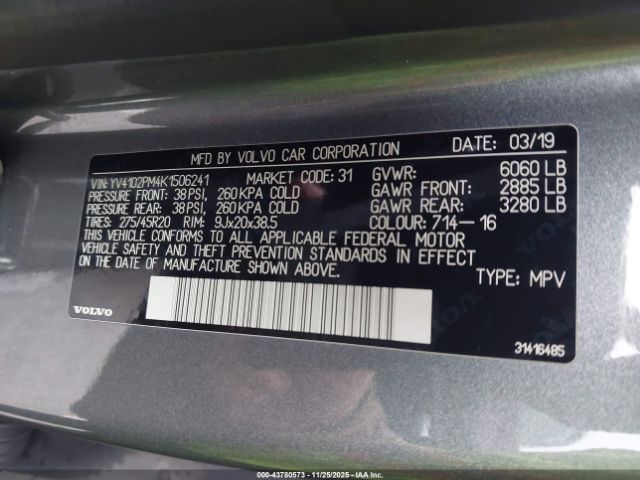 2019 VOLVO XC90 YV4102PM4K1506241 Photo 8