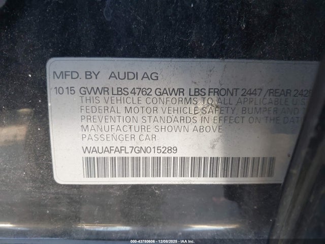 2016 AUDI A4 WAUAFAFL7GN015289 Photo 8