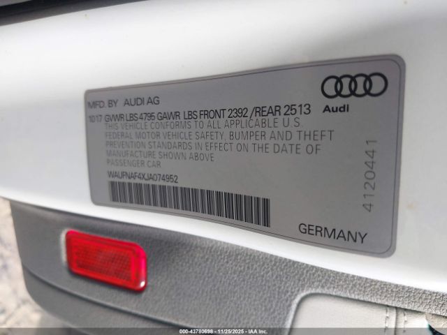 2018 AUDI A4 WAUFNAF4XJA074952 Photo 8