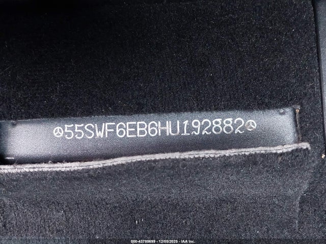 Aukcja sprzedaży 2017 Mercedes-benz Amg C 43 4matic, vin: 55SWF6EB6HU192882, numer aukcji: 43780699