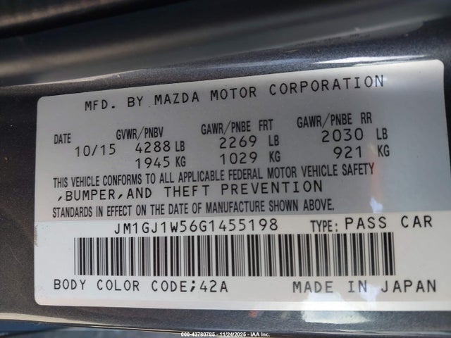 JM1GJ1W56G1455198 Mazda Mazda6 I Grand Touring