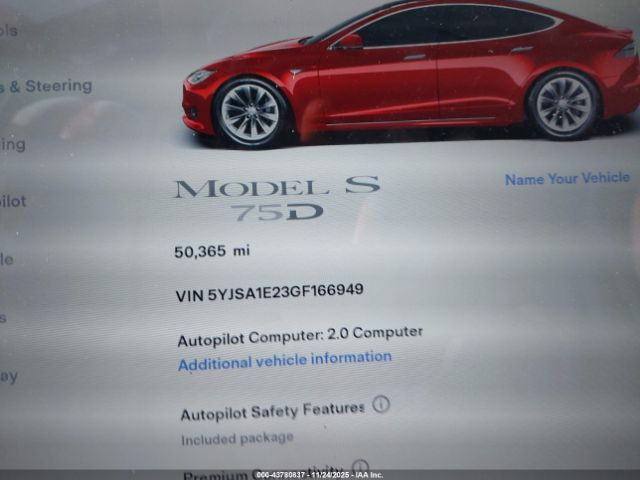 2016 TESLA MODEL S 5YJSA1E23GF166949 Photo 6