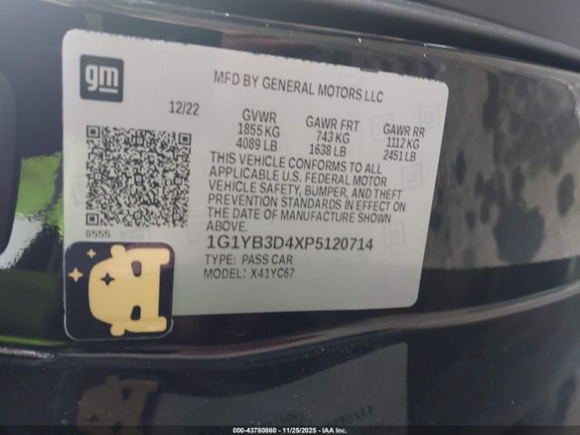 2023 CHEVROLET CORVETTE STINGRAY 1G1YB3D4XP5120714 Photo 8