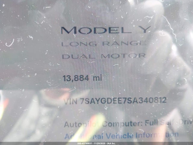 2025 TESLA MODEL Y 7SAYGDEE7SA340812 Photo 6