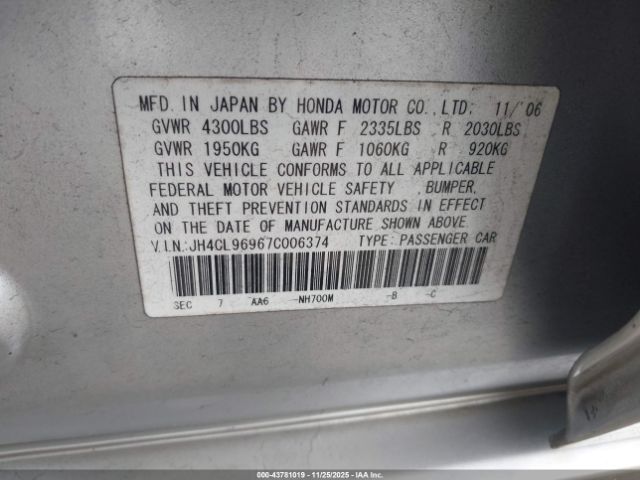 2007 ACURA TSX JH4CL96967C006374 Photo 8