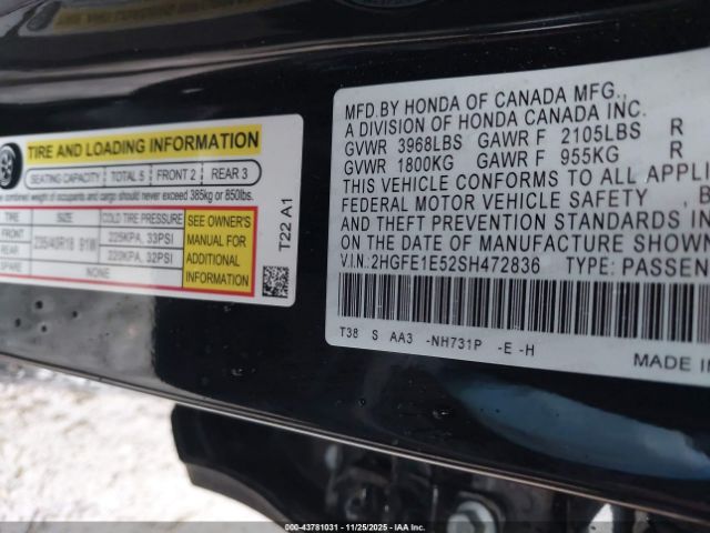 2025 HONDA CIVIC SI 2HGFE1E52SH472836 Photo 8