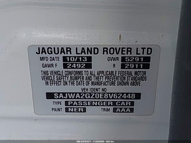 2014 JAGUAR XJ SAJWA2GZ0E8V62448 Photo 8