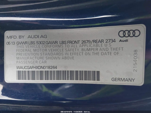 2013 AUDI S5 WAUCGAFHXDN018264 Photo 8