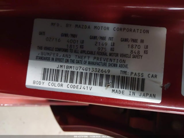2016 MAZDA MAZDA3 JM1BM1U74G1332649 Photo 8