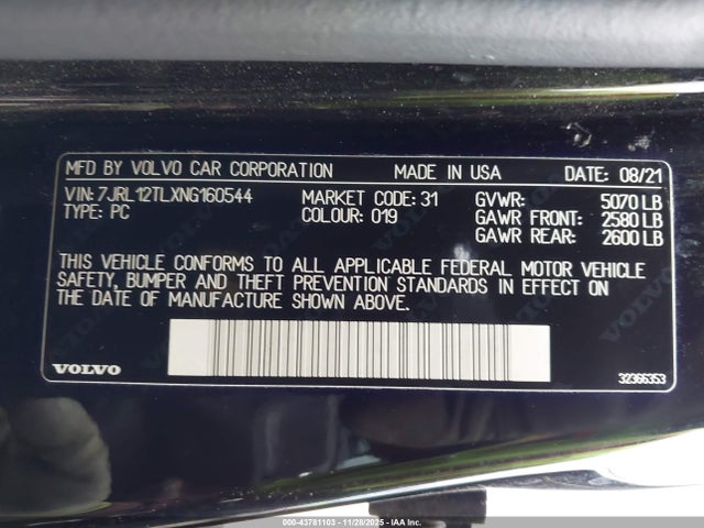 2022 VOLVO S60 7JRL12TLXNG160544 Photo 8