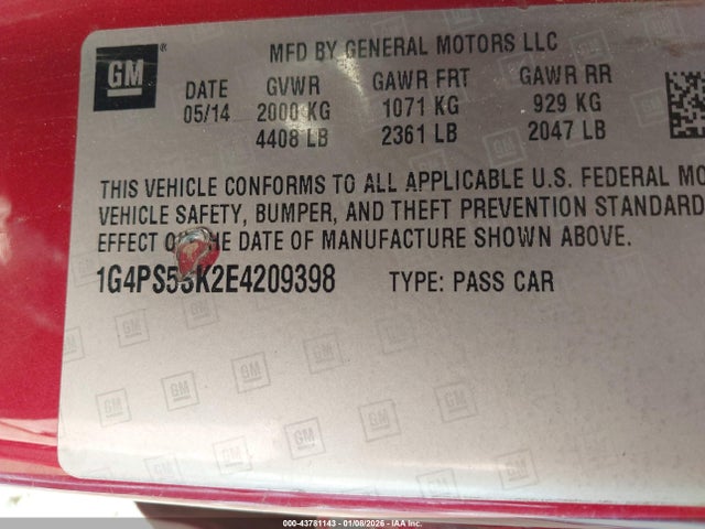 1G4PS5SK2E4209398 Buick Verano Leather Group