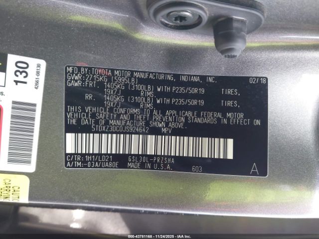 2018 TOYOTA SIENNA 5TDXZ3DC0JS924642 Photo 8