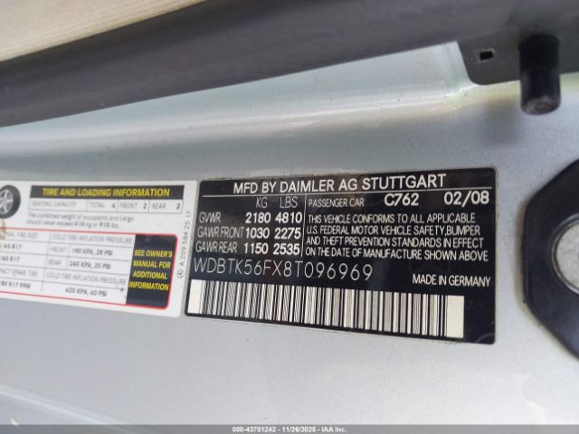 2008 MERCEDES-BENZ CLK 350 WDBTK56FX8T096969 Photo 8