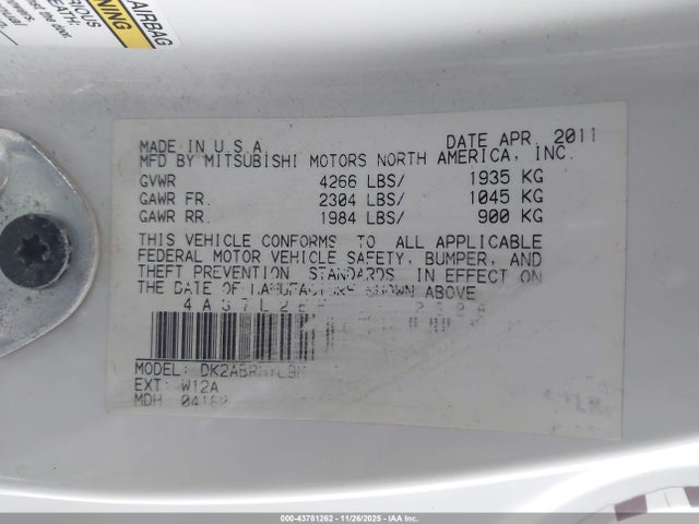 2012 MITSUBISHI ECLIPSE SPYDER 4A37L2EF1CE003086 Photo 8