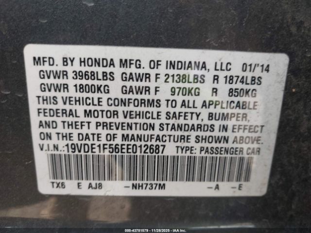 2014 ACURA ILX 19VDE1F56EE012687 Photo 8