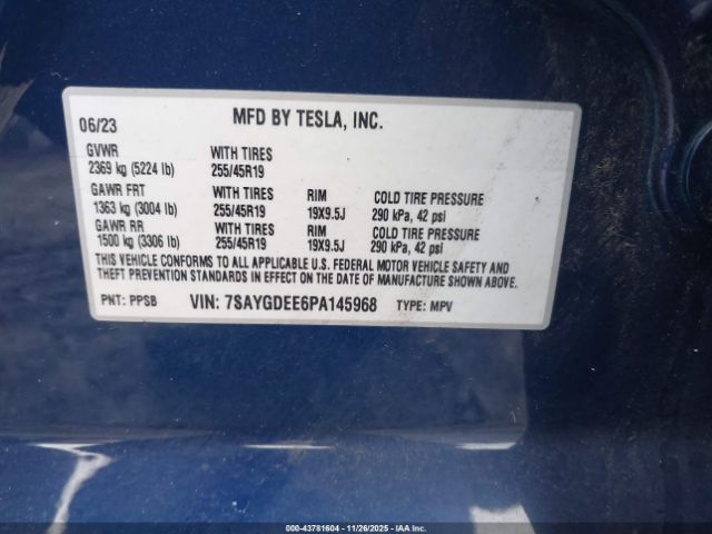 2023 TESLA MODEL Y 7SAYGDEE6PA145968 Photo 8