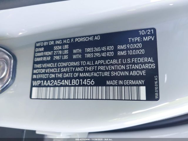 2022 PORSCHE MACAN WP1AA2A54NLB01456 Photo 8