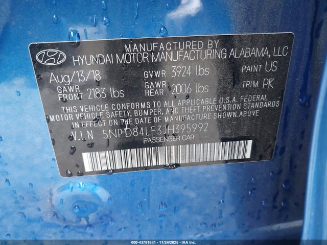 Hyundai mpi nu 2018 5NPD84LF3JH395992 Image 9
