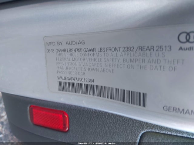 2018 AUDI A4 WAUENAF47JN012364 Photo 8