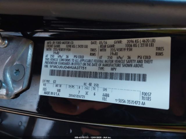 2017 FORD ESCAPE 1FMCU0JD4HUA37751 Photo 8