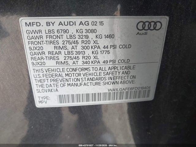 2015 AUDI Q7 WA1LGAFE6FD018404 Photo 8