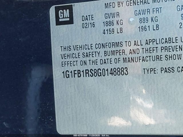 2016 CHEVROLET CAMARO 1G1FB1RS8G0148883 Photo 8