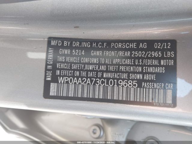 2012 PORSCHE PANAMERA WP0AA2A73CL019685 Photo 8