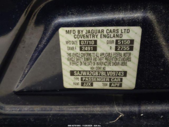 2011 JAGUAR XJ SAJWA2GB7BLV09743 Photo 8