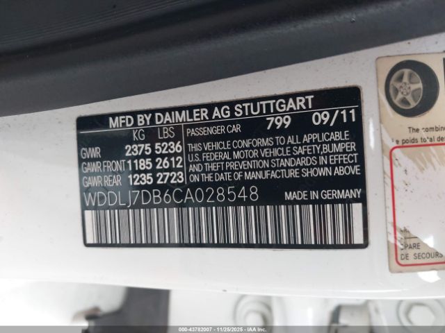 2012 MERCEDES-BENZ CLS 550 WDDLJ7DB6CA028548 Photo 8