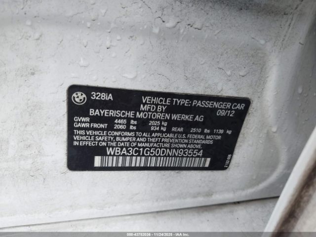 2013 BMW 328I WBA3C1G50DNN93554 Photo 8