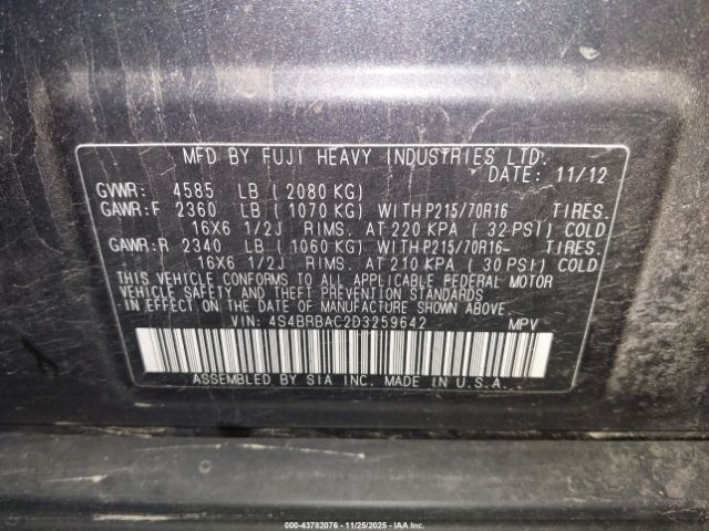 2013 SUBARU OUTBACK 4S4BRBAC2D3259642 Photo 8