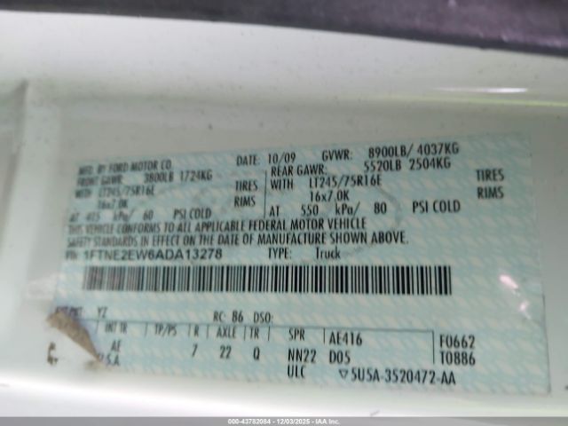 2010 FORD E-250 1FTNE2EW6ADA13278 Photo 8