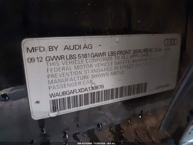 2013 AUDI S4 WAUBGAFLXDA130876 Photo 8