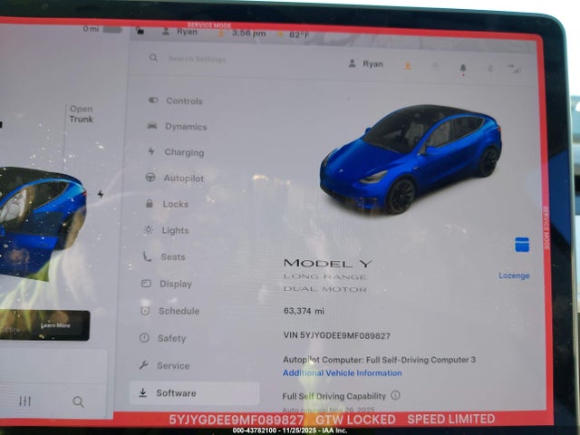 2021 TESLA MODEL Y 5YJYGDEE9MF089827 Photo 6