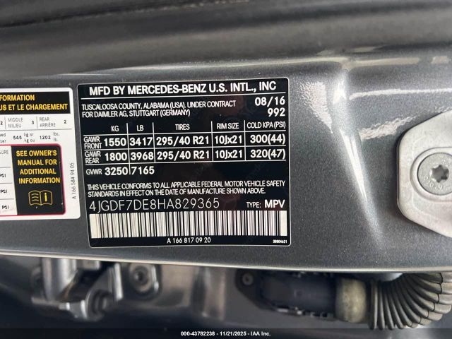 2017 MERCEDES-BENZ GLS 550 4JGDF7DE8HA829365 Photo 8