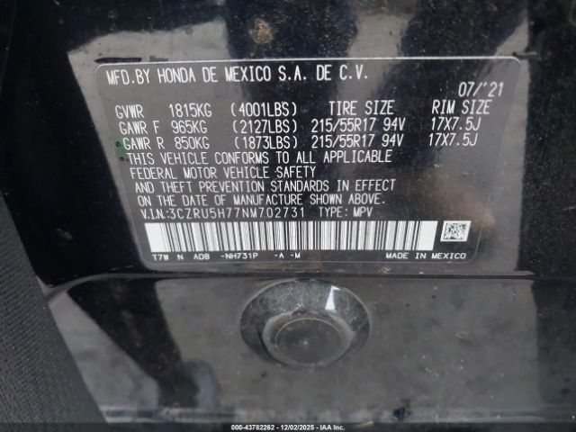 2022 HONDA HR-V 3CZRU5H77NM702731 Photo 8