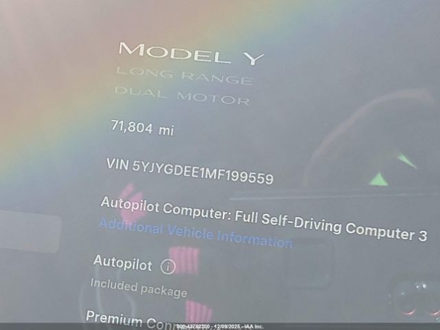 2021 TESLA MODEL Y 5YJYGDEE1MF199559 Photo 6