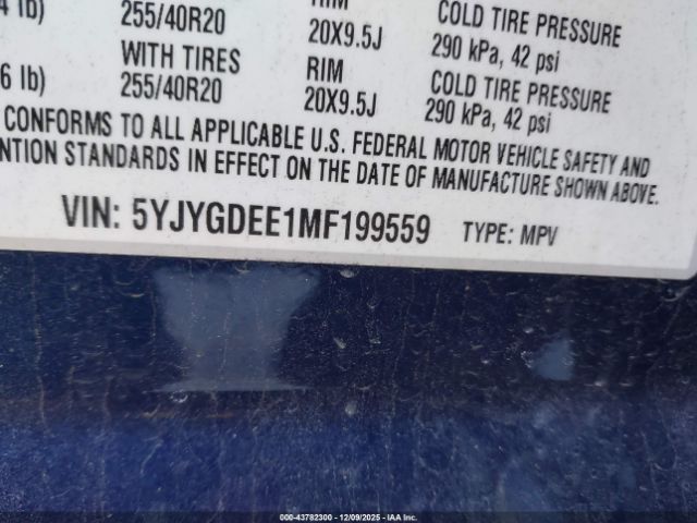 2021 TESLA MODEL Y 5YJYGDEE1MF199559 Photo 8