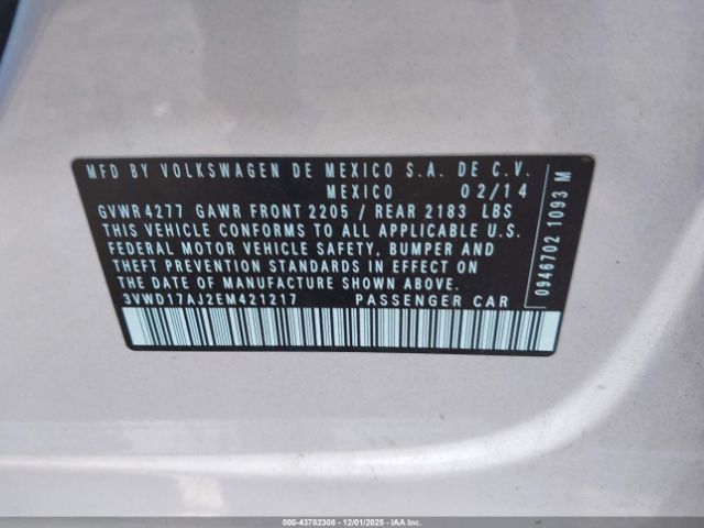 2014 VOLKSWAGEN JETTA 3VWD17AJ2EM421217 Photo 8